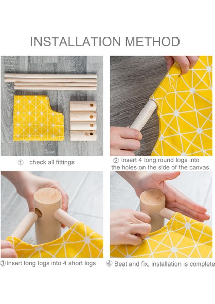 1 Adet Yükseltilmiş Kedi Yatağı Kedi Hamak Yatak Ahşap Tuval Kedi Salonu Yatak Ev Küçük Tavşan Kediler Köpekler Için Dayanıklı Tuval Evcil Hayvan Evi Malzemeleri (Yurt Dışından) fırsatları