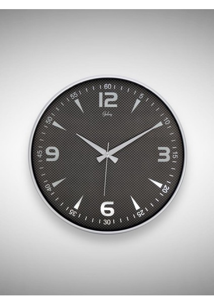717-G-2 Serisi Klasik Rakamlı Metal Görünümlü Sessiz Akar Modern Duvar Saati 40 cm