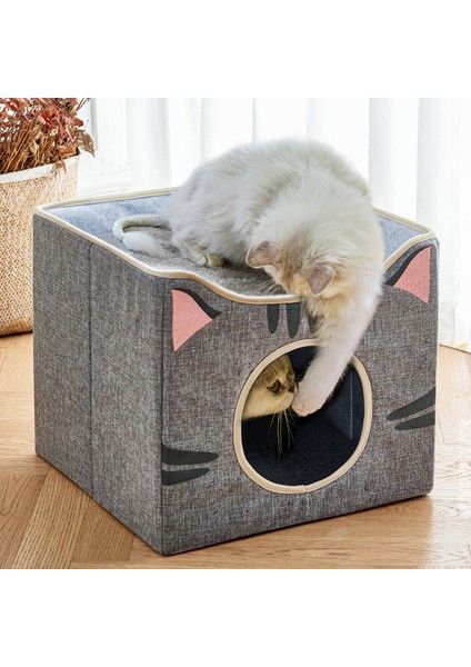 Gri S 350X350X320MM Katlanabilir Köpek Uyku Evi Köpek Kulübesi Yatak Mat Köpekler Kediler Için Kış Sıcak Kedi Yatağı Yuva Evcil Hayvan Ürünleri Sepeti Evcil Köpek Mağara Kanepe (Yurt Dışından) modelleri