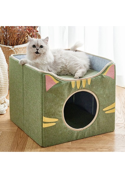 Gri S 350X350X320MM Katlanabilir Köpek Uyku Evi Köpek Kulübesi Yatak Mat Köpekler Kediler Için Kış Sıcak Kedi Yatağı Yuva Evcil Hayvan Ürünleri Sepeti Evcil Köpek Mağara Kanepe (Yurt Dışından) fırsatları