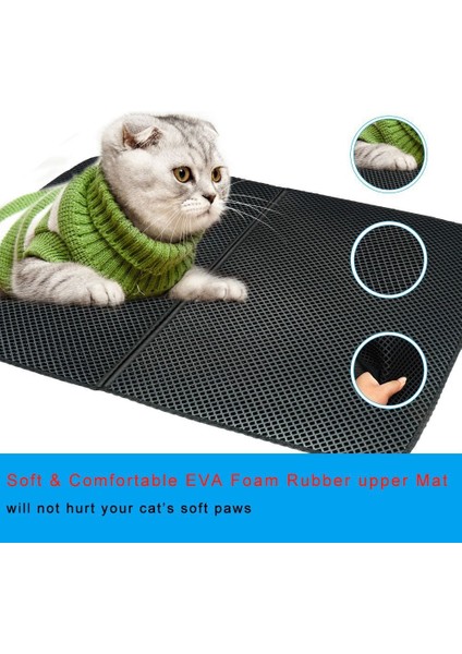 GREEN-FS0003 Xs Resim Olarak Su Geçirmez Pet Kedi Kumu Mat Eva Çift Katmanlı Kedi Kumu Yakalama Pet Kumu Kedi Mat Temiz Ped Ürünleri Kediler Için Aksesuarlar (Yurt Dışından) modelleri