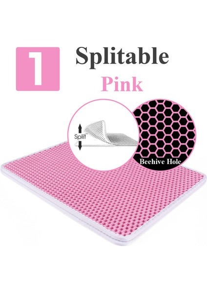 Bölünmüş Pembe 55X75 cm Renkli Kedi Kumu Mat Çift Katmanlı Kedi Evi Kediler Için Pet Yatak Mat Kaymaz Pedler Temiz Yıkanabilir Ev Evcil Hayvan Aksesuarları Su Geçirmez (Yurt Dışından)