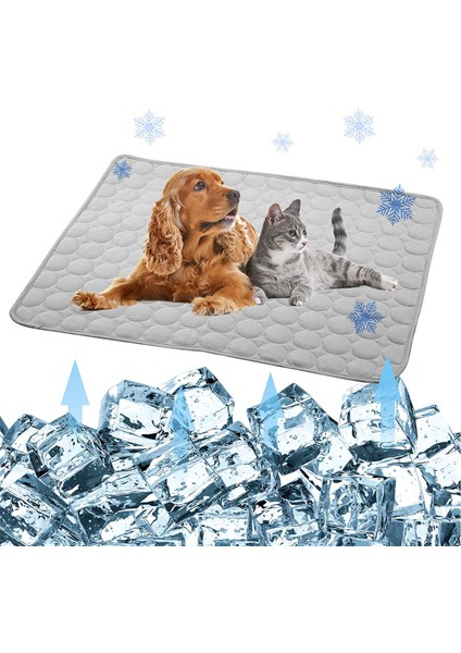 Mavi Xxl 150X100 cm Kedi Köpek Serin Yatak Paspasları Yaz Kediler Köpekler Için Soğutma Mat Nefes Alabilir Pet Buz Pedi Yıkanabilir Yavru Kanepe Yastığı Kedi Köpek Aksesuarları (Yurt Dışından)