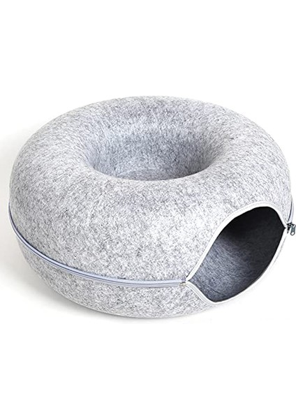 Açık Gri 60CMX27CM Büyük Kedi Evi Için Donut Kedi Yatağı Pet Kedi Tüneli Interaktif Oyun Çift Kullanımlı Kapalı Oyuncak Yavru Kedi Eğitimi Kedi Aksesuarları Yün Yatak 2 Kişi (Yurt Dışından)