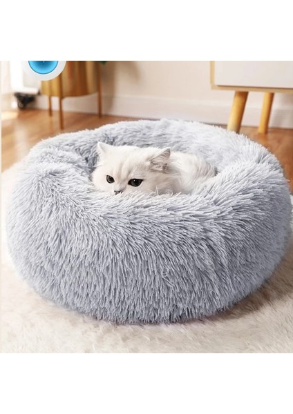 Açık Kahverengi 50CM Donut Kedi Yatak Yuvarlak Peluş Pet Yatak Kediler Köpekler Için Pet Derin Uyku Yuvası Yumuşak Sıcak Yavru Mağara Köpek Kulübesi Kanepe Kedi Uyku Yatağı (Yurt Dışından)