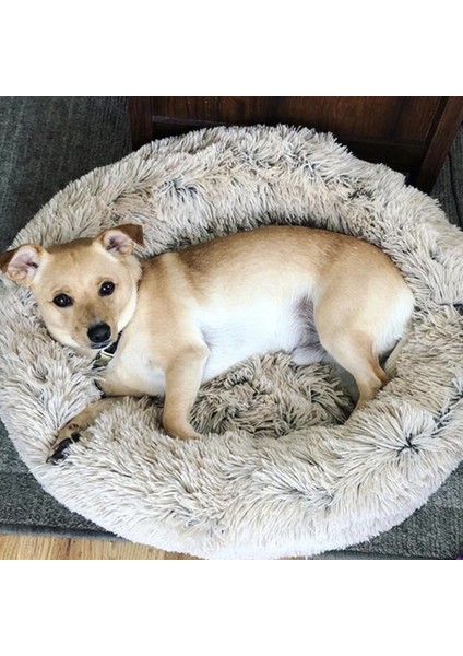 Meyve Yeşili 50CM Pet Köpek Yatağı Kabarık Yumuşak Peluş Donut Sarılma Yuvarlak Köpek Kulübesi Ultra Yumuşak Yıkanabilir Köpek Kedi Yastık Yatak Kış Sıcak Kanepe Sıcak Satış (Yurt Dışından) fırsatları