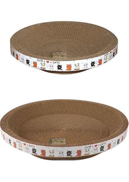 40 cm Dayanıklı Yuvarlak Kazıma Pedi Taşlama Pençeleri Karton Oluklu Kağıt Kediler Tırma Tahtası Yavru Kazıyıcılar Pet Oyuncak (Yurt Dışından)