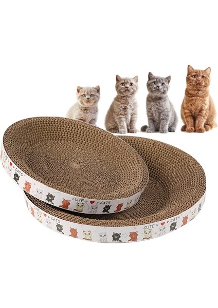 40 cm Dayanıklı Yuvarlak Kazıma Pedi Taşlama Pençeleri Karton Oluklu Kağıt Kediler Tırma Tahtası Yavru Kazıyıcılar Pet Oyuncak (Yurt Dışından)