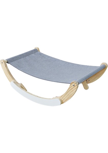 Gri 59X37X20CM Ahşap Kedi Yatağı Rahat Salıncak Kediler Hamak Ayrılabilir Dayanıklı Güçlü Ahşap Çerçeve Köpek Yavrusu Kapalı Uyku Mat Evcil Hayvan Malzemeleri (Yurt Dışından)