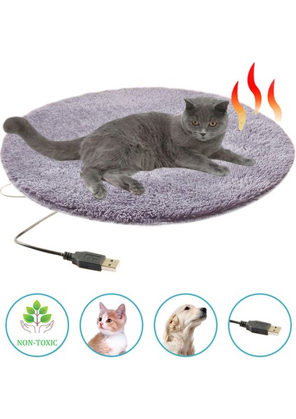 Gri Köpek Isıtma Peluş Ped USB Elektrikli Mat Sabit Sıcaklık Pet Yatak Battaniyesi Köpek Isıtıcı Taşınabilir Kedi Kış Uyku Roud Yastık (Yurt Dışından)