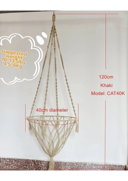CAT40K Büyük 40X120 cm Kedi Hamak Pencere Makrome Sevimli Pet Kedi Yatakları Kedi Evi Çadır Yavru Kedi Aksesuarları Kedi Oyuncakları Yaka Topları (Yurt Dışından)
