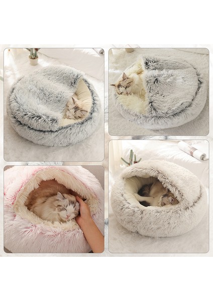 Yeşil Uzun Peluş 60X60CM Kış Uzun Peluş Pet Kedi Yatağı Yuvarlak Kedi Yastık Kedi Evi 2 In 1 Sıcak Kedi Sepeti Kedi Uyku Tulumu Kedi Yuva Kulübesi Küçük Köpek Kedi Için (Yurt Dışından) modelleri