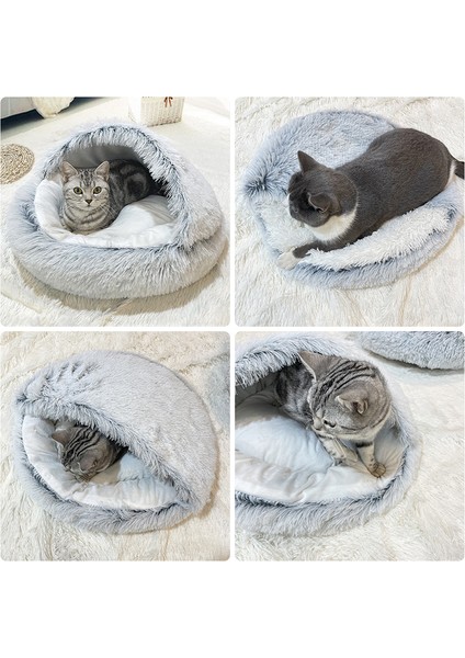 Yeşil Uzun Peluş 60X60CM Kış Uzun Peluş Pet Kedi Yatağı Yuvarlak Kedi Yastık Kedi Evi 2 In 1 Sıcak Kedi Sepeti Kedi Uyku Tulumu Kedi Yuva Kulübesi Küçük Köpek Kedi Için (Yurt Dışından) fırsatları