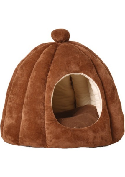 Çay Kahverengi D38X32CM Sıcak Kedi Mağara Yatak Kabak Kapşonlu Köpek Yatağı Köpek Kulübesi Isınma Sarılma Uyku Evi Yastık Küçük Kediler Köpekler Köpek Yavrusu Yavru Tavşan (Yurt Dışından)