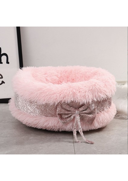 Gri Yuvarlak 60 cm Beş Renk Seçenekleri Kış Uzun Peluş Sıcak Kedi Yuva Yuvarlak Ilmek Güzel Köpek Yuva Derin Uyku Pet Yatak (Yurt Dışından)