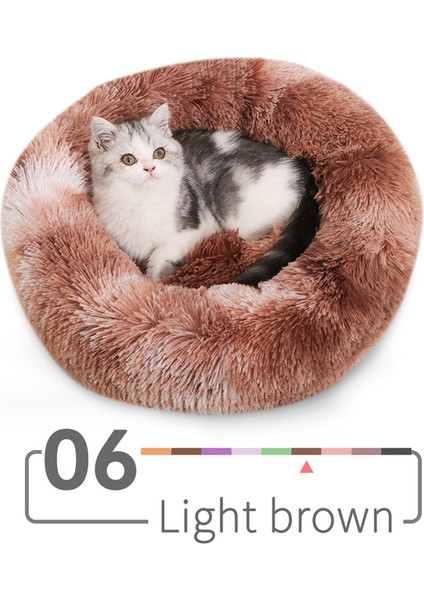 06 Açık Kahverengi Xxl 80 cm Donut Köpek Yatağı Sıcak Yumuşak Uzun Peluş Evcil Hayvan Yastığı Samll Büyük Köpek Evi Kedi Yatağı Yıkanabilir Köpek Kulübesi Kanepe Köpekler Malzemeleri (Yurt Dışından)