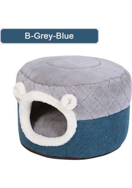Gri-Mavi L 50X50X36CM Çıkarılabilir Kedi Yatak Evi Yumuşak Peluş Köpek Kulübesi Köpek Yastık Küçük Köpekler Kediler Yuva Kış Sıcak Uyku Pet Köpek Yatağı Pet Mat Malzemeleri (Yurt Dışından)