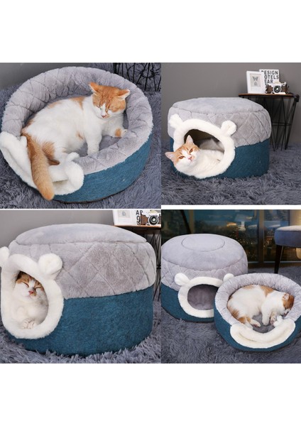 Gri-Mavi L 50X50X36CM Çıkarılabilir Kedi Yatak Evi Yumuşak Peluş Köpek Kulübesi Köpek Yastık Küçük Köpekler Kediler Yuva Kış Sıcak Uyku Pet Köpek Yatağı Pet Mat Malzemeleri (Yurt Dışından) indirimleri