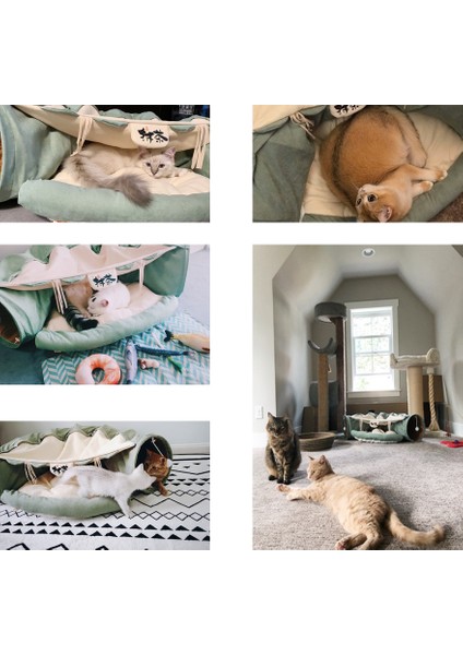 35-Pembe Pet Kedi Tüneli Yatağı Gelincikler Için Interaktif Oyun Oyuncak Tavşan Katlanabilir Oyun Tüpü ile Top Kapalı Yavru Kedi Evcil Hayvan Egzersiz Tüneli (Yurt Dışından)