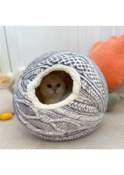 Resim Olarak Dokuma Yün Topu Kedi Küresel Kedi Evi Yuvarlak Açılış Kapalı Evcil Hayvan Yuvası Dört Mevsim Sıcak Yurt Küçük Yavru Kedi Yatağı Evcil Hayvan Ürünleri (Yurt Dışından)