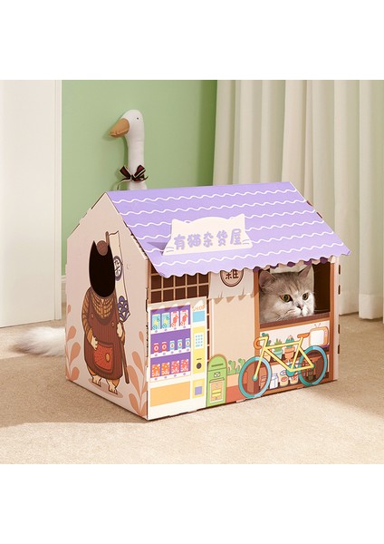 Mor Hoopet Kedi Evi Kedi Tırmalama Sütunu Kedi Yatak Oyuncak Kedi Scratcher Kediler Için Karton Kazıyıcı Katten Tırma Tahtası (Yurt Dışından)
