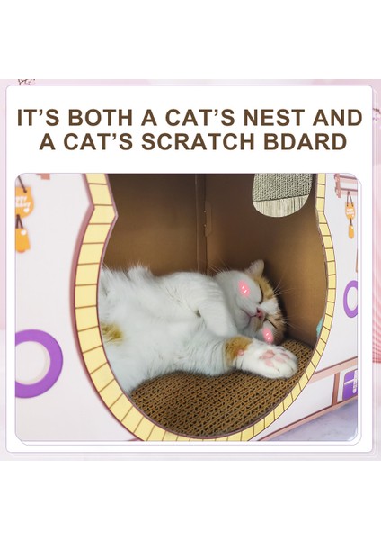 Mor Hoopet Kedi Evi Kedi Tırmalama Sütunu Kedi Yatak Oyuncak Kedi Scratcher Kediler Için Karton Kazıyıcı Katten Tırma Tahtası (Yurt Dışından)
