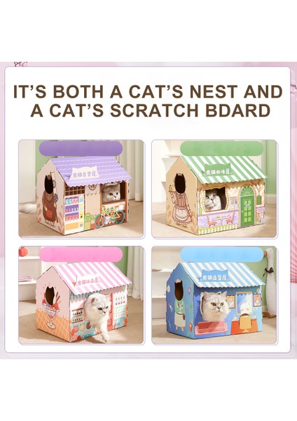 Mor Hoopet Kedi Evi Kedi Tırmalama Sütunu Kedi Yatak Oyuncak Kedi Scratcher Kediler Için Karton Kazıyıcı Katten Tırma Tahtası (Yurt Dışından)