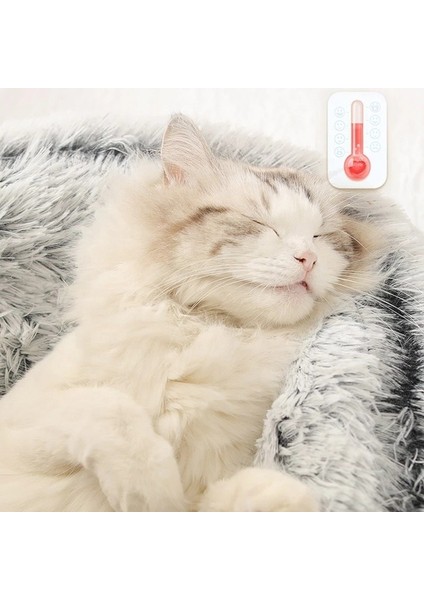 Açık Gri Uzun 65 cm Kış Yeni Stil Yumuşak Pet Yatak Yuvarlak Donut Peluş Sıcak Ev Yumuşak Uzun Peluş Yatak Kedi Yuvası Çanta Için 2 In 1 Kediler Kanepe Için Ürünler (Yurt Dışından)