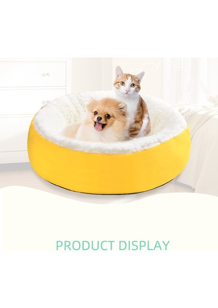 Yeşil Çap 30 cm Rahat Peluş Evcil Hayvan Yuvası Yuvarlak Kaşmir Sıcak Kedi Yuvası Rahat Kış Yakıt Olmadan Elektrik Olmadan (Yurt Dışından) modelleri