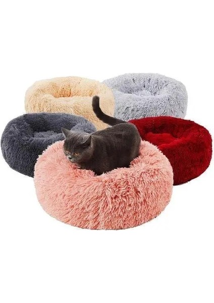 Açık Gri 70CM Yumuşak Peluş Yatak - Kedi ve Köpek Için (Yurt Dışından)