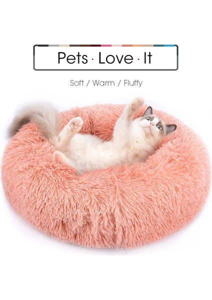 Kahve XS-40CM Yuvarlak Kedi Yatak Evi Uzun Peluş Pet Yatak Kediler Için Yastık Köpekler Için Mat Sıcak Evcil Hayvan Aksesuarları Ev Yıkanabilir Köpek Kanepe Yumuşak Uyku (Yurt Dışından) indirimleri