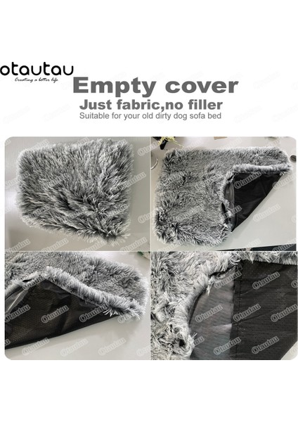 Boş Kapak-Gri 30X30CM-KAPAK Kabarık Kadife Pet Çekyat Değişim Yıkama Kapak Kedi Köpek Yavrusu Için Dolgu Yok (Yurt Dışından)