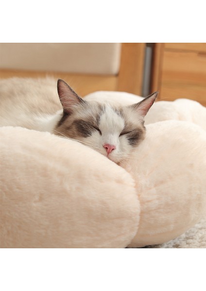 Gri 40CM Çiçek Şekilli Kedi Yatağı Kapalı Rahat Evcil Hayvan Yatakları Ultra Yumuşak Peluş Köpek Sepeti Şezlong Sıcak Kendiliğinden Isınan Ev Uyku Tulumu Yastık Mat (Yurt Dışından) modelleri