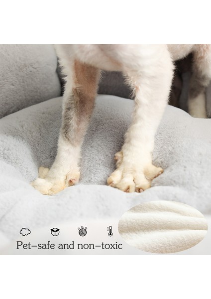 Gri 40CM Çiçek Şekilli Kedi Yatağı Kapalı Rahat Evcil Hayvan Yatakları Ultra Yumuşak Peluş Köpek Sepeti Şezlong Sıcak Kendiliğinden Isınan Ev Uyku Tulumu Yastık Mat (Yurt Dışından) indirimleri