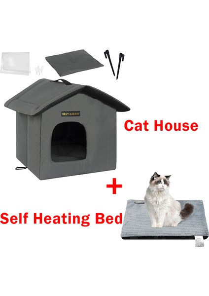 Gri 33X33X35 cm Kedi Yatak Yatak Odası Sıcak Mağara Su Geçirmez Açık Köpek Kulübesi Çıkarılabilir Minderler Yumuşak Kapalı Ev Kedi Kanepe Yavru Pet Malzemeleri (Yurt Dışından)