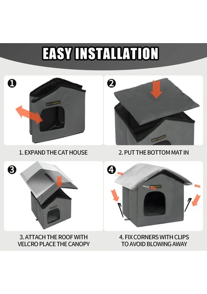 Gri 33X33X35 cm Kedi Yatak Yatak Odası Sıcak Mağara Su Geçirmez Açık Köpek Kulübesi Çıkarılabilir Minderler Yumuşak Kapalı Ev Kedi Kanepe Yavru Pet Malzemeleri (Yurt Dışından) fırsatları