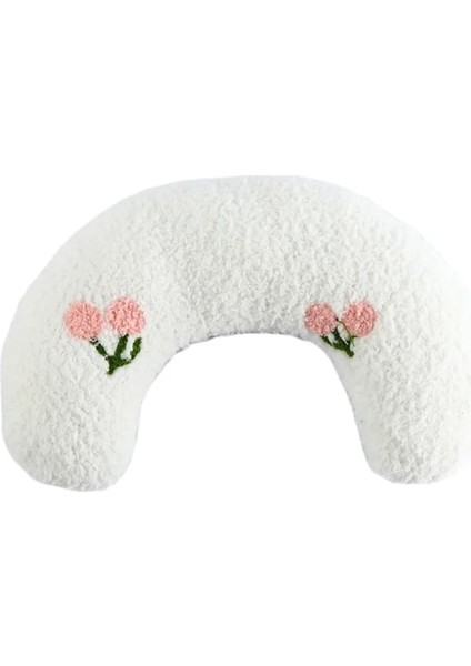 Beyaz 27X17X6 cm Kediler Için Küçük Yastık Moda Boyun Koruyucu Derin Uyku Köpek U-Şekilli Yastık Kedi Yastık Yavru Kafalık Köpek Uyku Yastığı (Yurt Dışından)