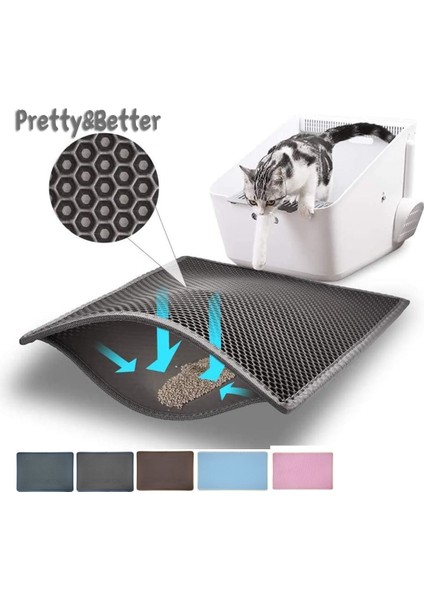Kahverengi 45CMX60CM Prettybetter Kedi Kumu Mat Katlanabilir Çift Katmanlı Kediler Mat Alt Kaymaz Evcil Hayvan Kumu Katmanı Evcil Hayvan Kumu Yakalayıcı Mat Kedi Yastığı (Yurt Dışından) fiyatları