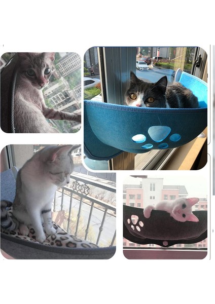 Yatak-Gri L Shuangmao Pet Kedi Hamak Yatak Güneşli Pencere Şezlong Emme Hamak Kediler Ev Rafı Rahat Sıcak Gelincik Pet Yatak Malzemeleri (Yurt Dışından) fırsatları