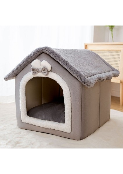 Gri Tavşan L 2023 Kapalı Kedi Evi Kış Sıcak Küçük Evcil Hayvan Peluş Uyku Yuvası Sepeti Çıkarılabilir Yıkanabilir Yumuşak Pet Yatak Kapalı Köpek Malzemeleri Yeni (Yurt Dışından) fırsatları