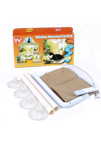 Orijinal Kutusu ile Asılı Kedi Yatak Pet Kediler Hamak Hava Pet Yatak Evi Yavru Tırmanma Çerçeve Güneşli Pencere Koltuk Yuva Rulman 20 kg Kedi Aksesuarları (Yurt Dışından)