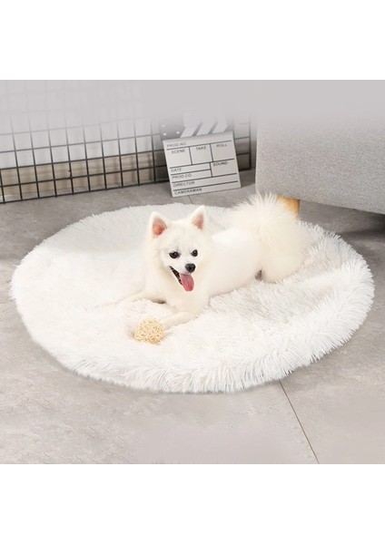 Kahve Paw M Çapı 47 cm Peluş Kedi Yatak Paspasları Yuvarlak Pet Yatak Kediler Için Küçük Köpekler Yumuşak Polar Pet Uyku Mat Yavru Köpek Yuvası Evcil Hayvan Yastığı Kedi Aksesuarları (Yurt Dışından)
