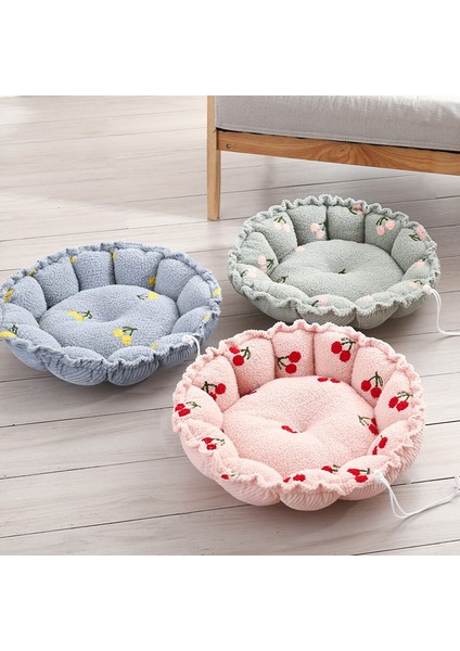 Mavi S Petal Şeklinde Kedi Köpek Yatağı Ayarlanabilir Kabak Yuva Sıcak Rahat Köpek Kulübesi Yuvarlak Peluş Mat Evcil Hayvan Evcil Hayvan Uyku Tulumu Fer Küçük Köpek (Yurt Dışından)