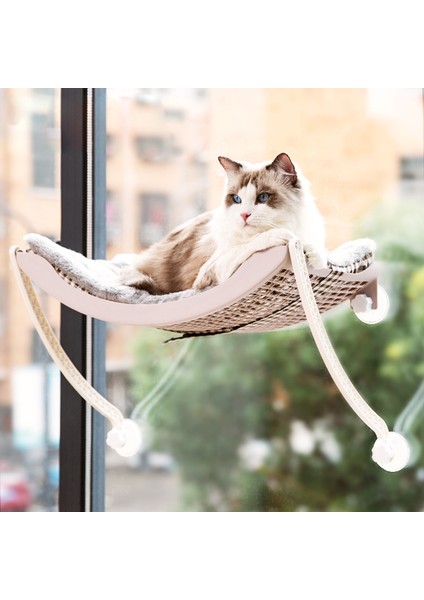 Kedi Yatağı Beyaz Kedi Hamak Balkon Windows Montaj Güneşli Koltuk Asılı Yavru Kedi Pençe Bileme Hamak Vantuz Evcil Kediler Tırmanma Şezlong Mat (Yurt Dışından) fiyatları