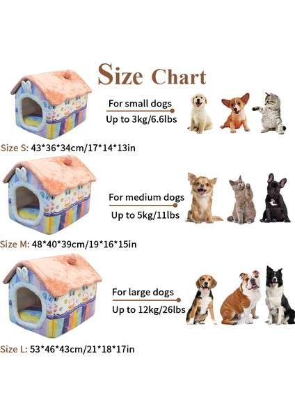 Gökkuşağı Tavşan M Kedi Evi Katlanabilir Kış Kedi Villa Uyku Kulübesi Pet Köpek Yatağı Çıkarılabilir Yuva Sıcak Kapalı Mağara Kanepe Evcil Hayvan Malzemeleri (Yurt Dışından) modelleri