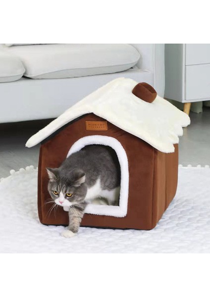 06 S Rahat Kedi Evi Mağara Sevimli Tasarım Köpek Yavrusu Kış Sıcak Yatak Ev Kulübesi Polar Küçük ve Orta Boy Köpekler Için Yumuşak Köpek Kulübesi (Yurt Dışından)