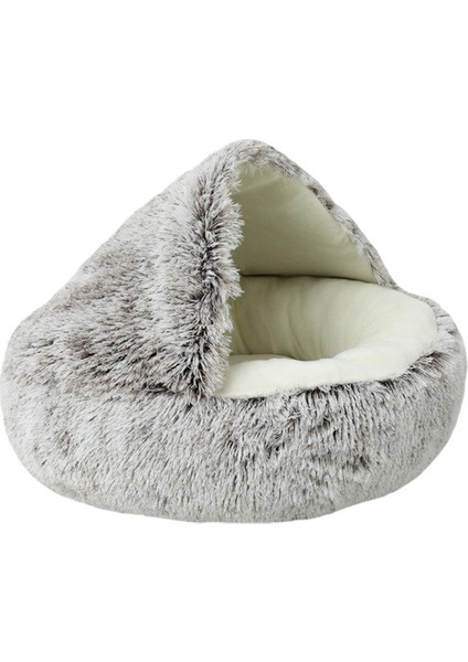 Kahverengi Kısa Peluş 50 cm Kış Yeni Stil Yumuşak Pet Yatak Yuvarlak Donut Peluş Sıcak Ev Yumuşak Uzun Peluş Yatak Kedi Yuvası Çanta 2 In 1 Kediler Kanepe Için Ürünler (Yurt Dışından)