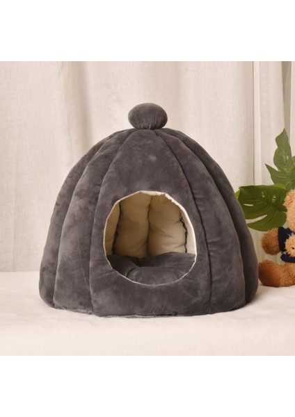 Siyah D38X32CM Sıcak Kedi Mağara Yatak Kabak Kapşonlu Köpek Yatağı Köpek Kulübesi Isınma Sarılma Uyku Evi Yastık Küçük Kediler Köpekler Köpek Yavrusu Yavru Tavşan (Yurt Dışından)