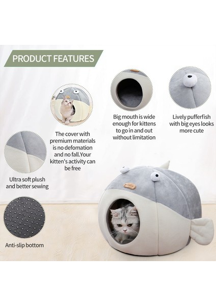 Stil 3 S 33X33X27CM Yarı Kapalı Sıcak Kedi Yatağı Dört Mevsim Evrensel Kedi Yatağı Yavru Köpekler Sepeti Ped Derin Uyku Kapalı Yavru Kedi Evi Cama Perro (Yurt Dışından) indirimleri