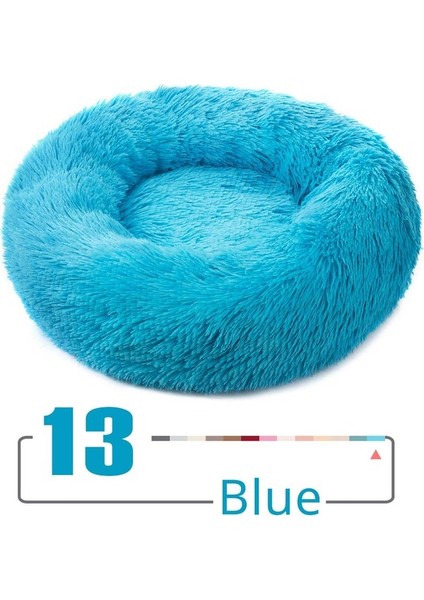 Mavi 70 cm Uzun Peluş Pet Yatak Kedi Köpekler Için Süper Yumuşak Yatak Kulübesi Yuvarlak Kış Sıcak Uyku Köpek Yastık Mat Taşınabilir Kedi Köpek Yuva Yatağı (Yurt Dışından)